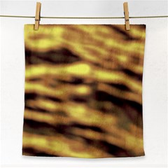 Yellow  Waves Abstract Series No10 Face Towel by DimitriosArt