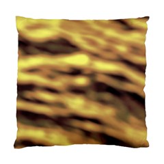 Yellow  Waves Abstract Series No10 Standard Cushion Case (one Side) by DimitriosArt