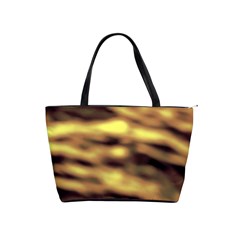 Yellow  Waves Abstract Series No10 Classic Shoulder Handbag by DimitriosArt