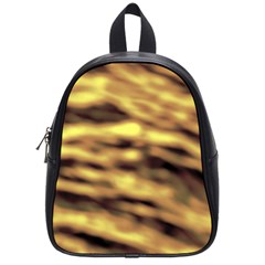 Yellow  Waves Abstract Series No10 School Bag (small) by DimitriosArt