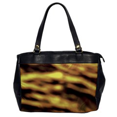 Yellow  Waves Abstract Series No10 Oversize Office Handbag by DimitriosArt