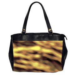 Yellow  Waves Abstract Series No10 Oversize Office Handbag (2 Sides) by DimitriosArt