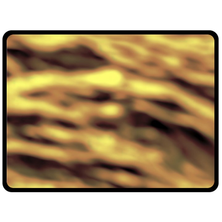 Yellow  Waves Abstract Series No10 Fleece Blanket (Large) 