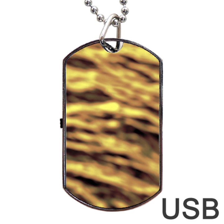 Yellow  Waves Abstract Series No10 Dog Tag USB Flash (One Side)