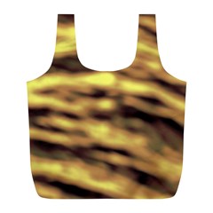 Yellow  Waves Abstract Series No10 Full Print Recycle Bag (l) by DimitriosArt