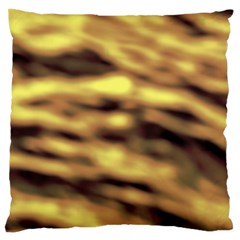 Yellow  Waves Abstract Series No10 Standard Flano Cushion Case (one Side) by DimitriosArt