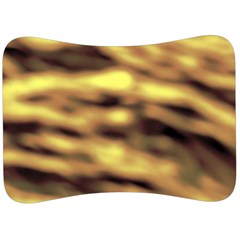 Yellow  Waves Abstract Series No10 Velour Seat Head Rest Cushion by DimitriosArt