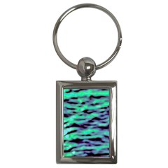 Green  Waves Abstract Series No6 Key Chain (rectangle) by DimitriosArt