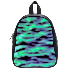 Green  Waves Abstract Series No6 School Bag (small) by DimitriosArt