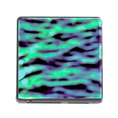 Green  Waves Abstract Series No6 Memory Card Reader (square 5 Slot) by DimitriosArt