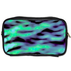 Green  Waves Abstract Series No6 Toiletries Bag (one Side) by DimitriosArt