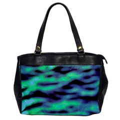 Green  Waves Abstract Series No6 Oversize Office Handbag by DimitriosArt