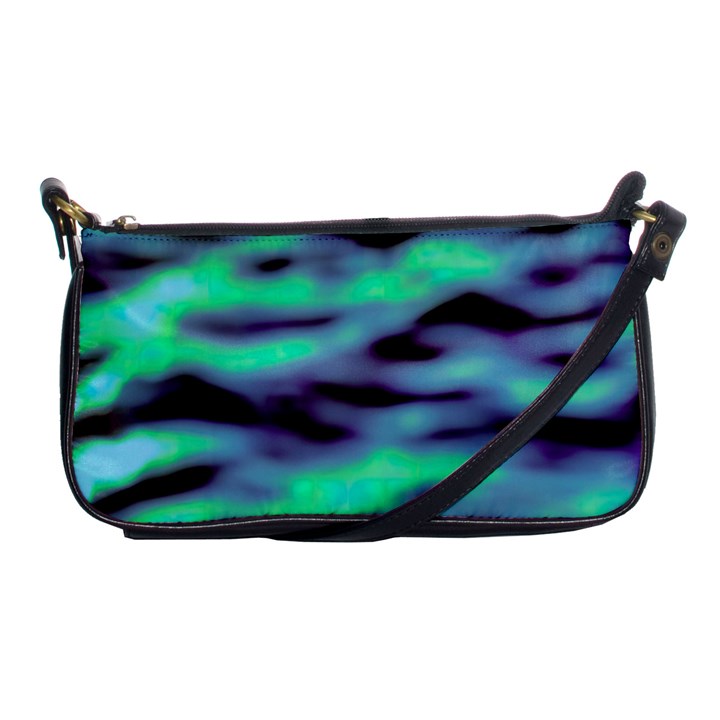 Green  Waves Abstract Series No6 Shoulder Clutch Bag