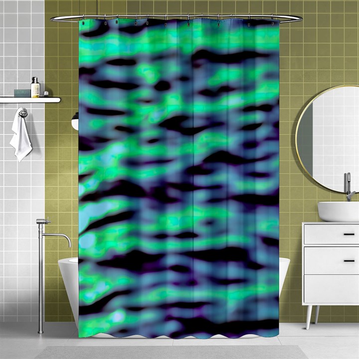 Green  Waves Abstract Series No6 Shower Curtain 48  x 72  (Small) 