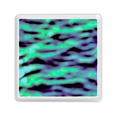 Green  Waves Abstract Series No6 Memory Card Reader (square) by DimitriosArt