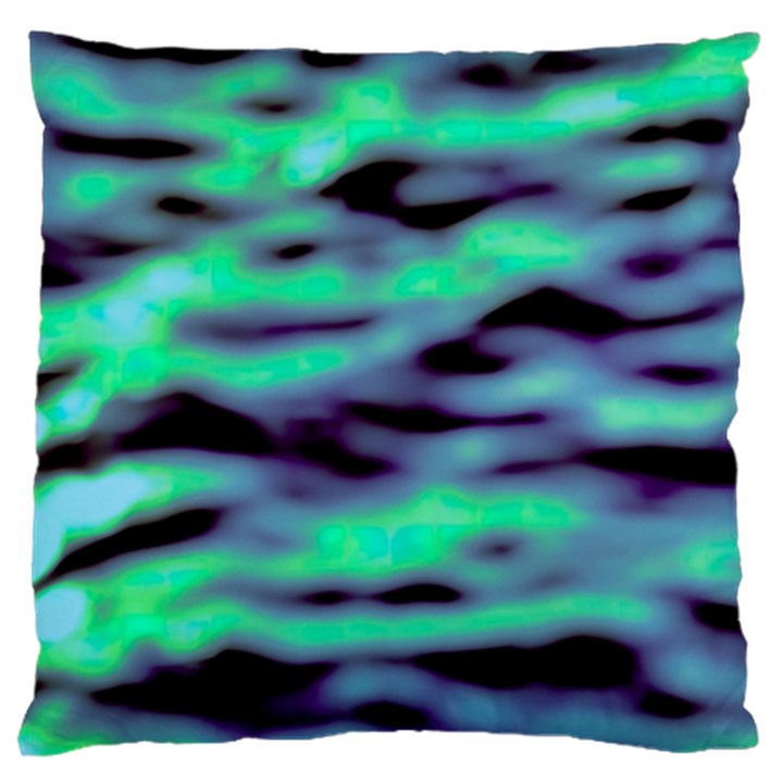 Green  Waves Abstract Series No6 Large Cushion Case (Two Sides)