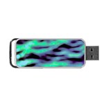 Green  Waves Abstract Series No6 Portable USB Flash (Two Sides) Front