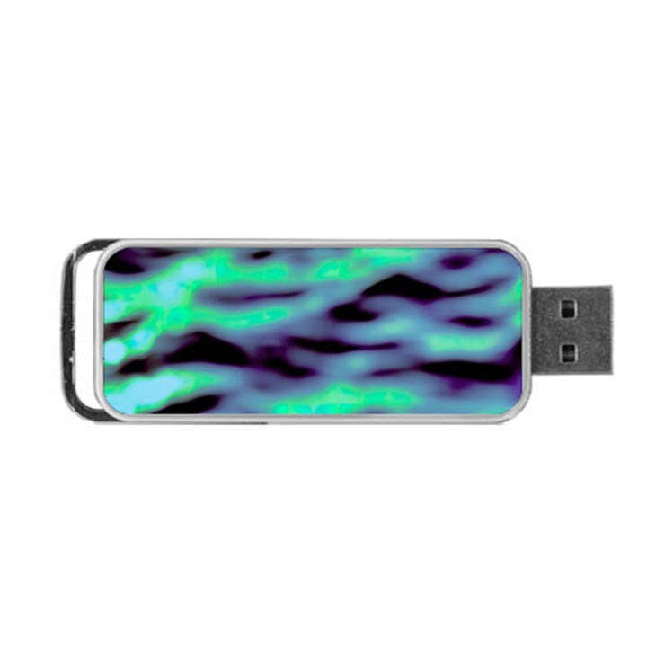 Green  Waves Abstract Series No6 Portable USB Flash (Two Sides)