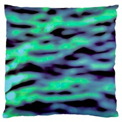 Green  Waves Abstract Series No6 Standard Flano Cushion Case (one Side) by DimitriosArt