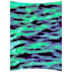 Green  Waves Abstract Series No6 Back Support Cushion by DimitriosArt