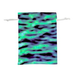 Green  Waves Abstract Series No6 Lightweight Drawstring Pouch (s) by DimitriosArt