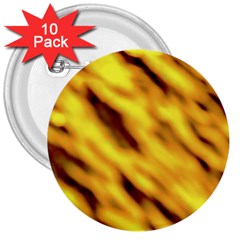 Yellow  Waves Abstract Series No8 3  Buttons (10 Pack)  by DimitriosArt