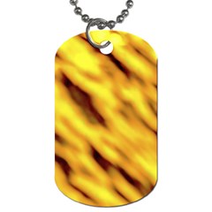 Yellow  Waves Abstract Series No8 Dog Tag (two Sides) by DimitriosArt