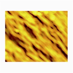 Yellow  Waves Abstract Series No8 Small Glasses Cloth by DimitriosArt