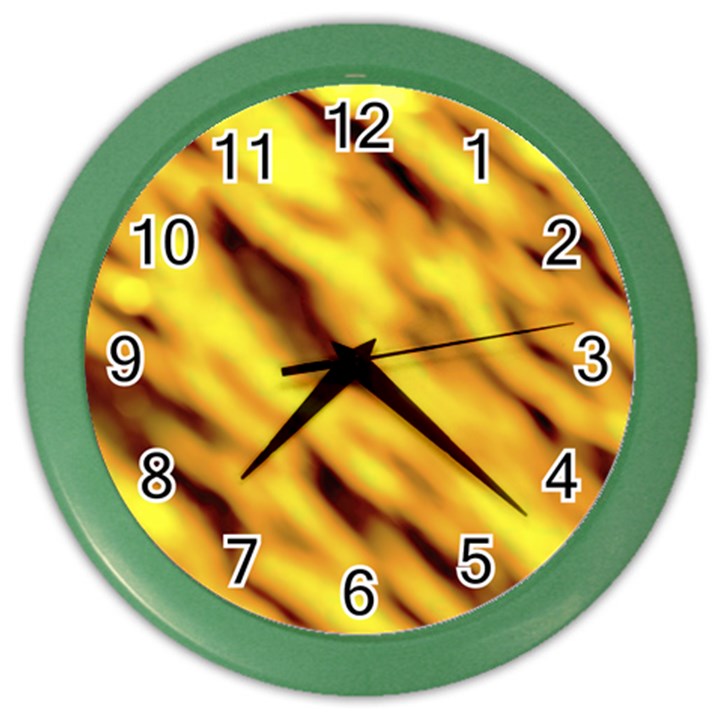 Yellow  Waves Abstract Series No8 Color Wall Clock