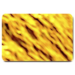 Yellow  Waves Abstract Series No8 Large Doormat  by DimitriosArt