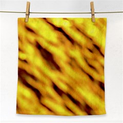 Yellow  Waves Abstract Series No8 Face Towel by DimitriosArt