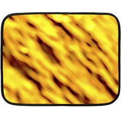 Yellow  Waves Abstract Series No8 Fleece Blanket (mini) by DimitriosArt