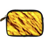 Yellow  Waves Abstract Series No8 Digital Camera Leather Case Front