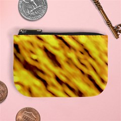 Yellow  Waves Abstract Series No8 Mini Coin Purse by DimitriosArt