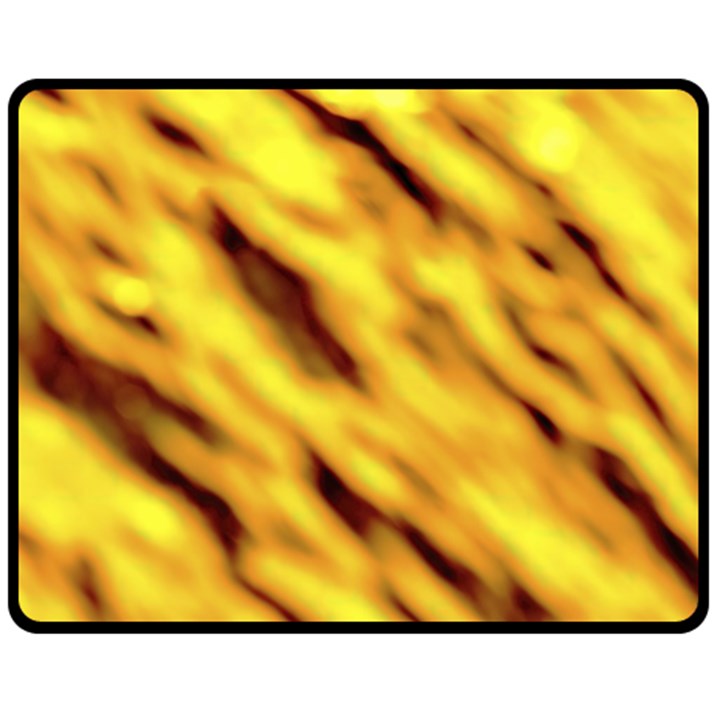 Yellow  Waves Abstract Series No8 Fleece Blanket (Medium) 