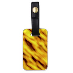 Yellow  Waves Abstract Series No8 Luggage Tag (one Side) by DimitriosArt