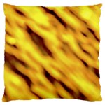 Yellow  Waves Abstract Series No8 Large Cushion Case (Two Sides) Front