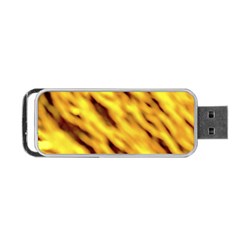 Yellow  Waves Abstract Series No8 Portable Usb Flash (one Side) by DimitriosArt