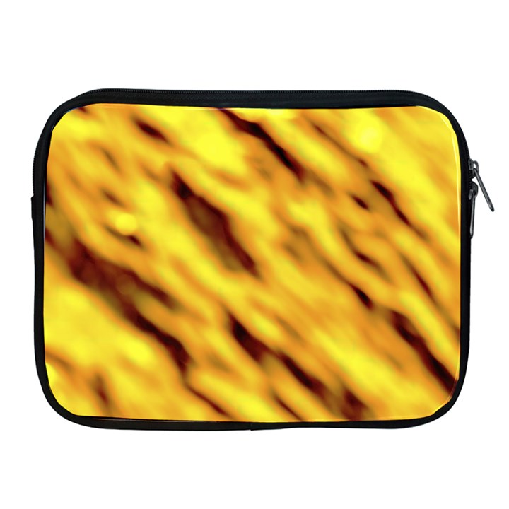 Yellow  Waves Abstract Series No8 Apple iPad 2/3/4 Zipper Cases