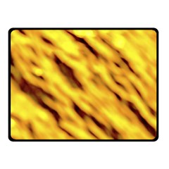 Yellow  Waves Abstract Series No8 Double Sided Fleece Blanket (small)  by DimitriosArt