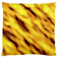 Yellow  Waves Abstract Series No8 Standard Flano Cushion Case (one Side) by DimitriosArt