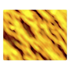 Yellow  Waves Abstract Series No8 Double Sided Flano Blanket (large)  by DimitriosArt