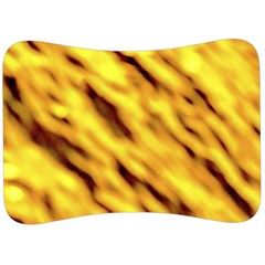 Yellow  Waves Abstract Series No8 Velour Seat Head Rest Cushion by DimitriosArt