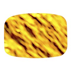 Yellow  Waves Abstract Series No8 Mini Square Pill Box by DimitriosArt