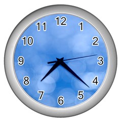 Light Reflections Abstract Wall Clock (silver) by DimitriosArt