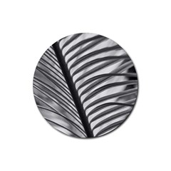 Cycas Leaf The Shadows Rubber Coaster (round) by DimitriosArt