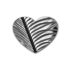 Cycas Leaf The Shadows Rubber Coaster (heart) by DimitriosArt