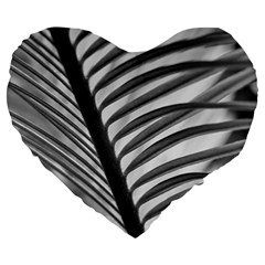 Cycas Leaf The Shadows Large 19  Premium Heart Shape Cushions by DimitriosArt