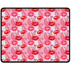 Rose Lips Fleece Blanket (medium)  by Sparkle