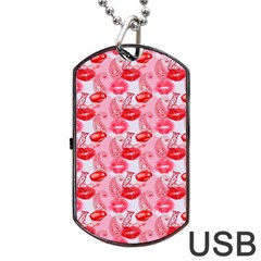 Rose Lips Dog Tag Usb Flash (one Side) by Sparkle